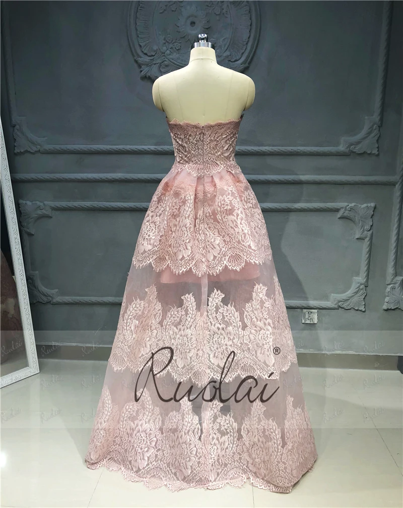 Fashion Mauve Evening Dresses Long Strapless A-Line Lace Evening Gown Tulle Floor length Prom Dress 2019 Robe de Soiree SN43 Fashion Mauve Evening Dresses Long Strapless A-Line Lace Evening Gown Tulle Floor length Prom Dress 2019 Robe de Soiree SN43