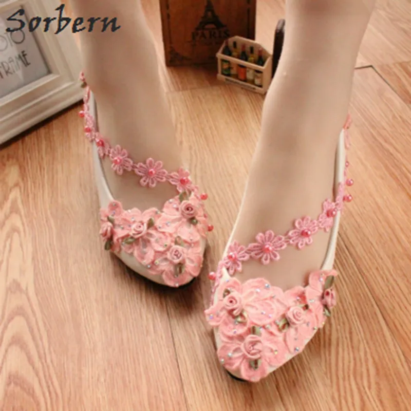 

Sorbern Pink Plum Blossom Chinese Embroidered Shoes For Women Kitten Heels Wedding Shoes Ladies Beaded Flowers Bridesmaid Shoes