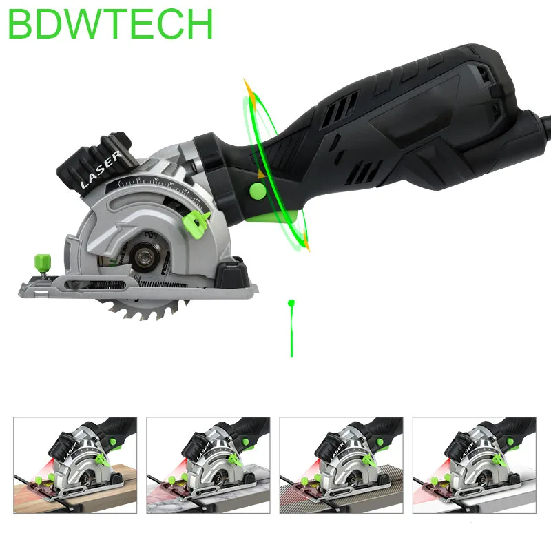 Kaufen BDWTCH Elektrische Mini Kreissäge Mit Laser Für Cut Holz, PVC rohr BTC01 705 W mit 3 sägeblatt kreissäge