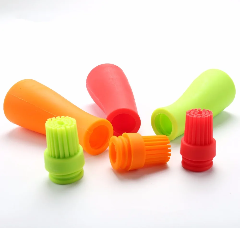 1PC Silicone Honey Oil Bottle with Brush Baking Basting Pancake BBQ Tools Brush Oil Sprays Kitchen Tool LB 047