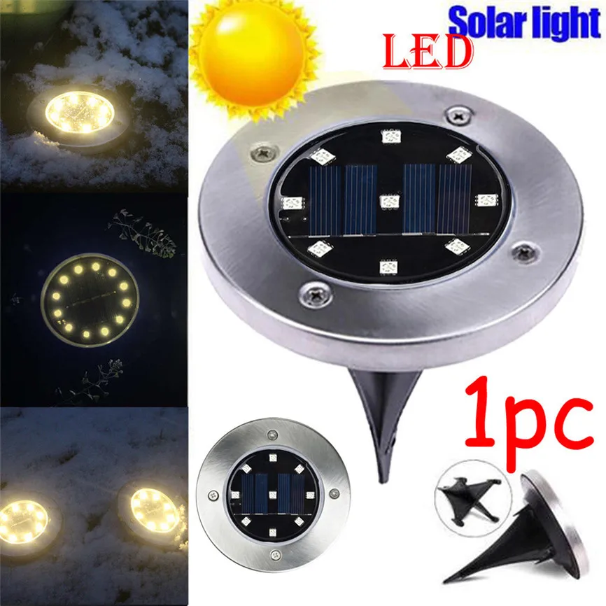 Солнечный 9LED открытый грунтовый светильник Path светлое пятно лампы для двора, сада, газона пейзаж Водонепроницаемый питание грунтовый светильник Dec#2