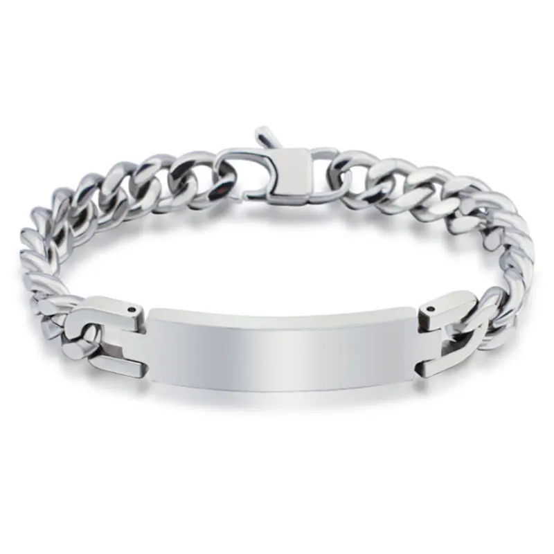 ID Bracelet For Men Jewelry Anniversary Gift Link Chain Stainless Steel