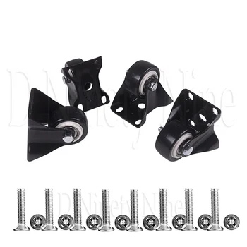

4Pcs 1.6 Inch Dia Heavy Duty 200KG Black Polyurethane Fixed Castor Wheels Trolley Furniture Caster
