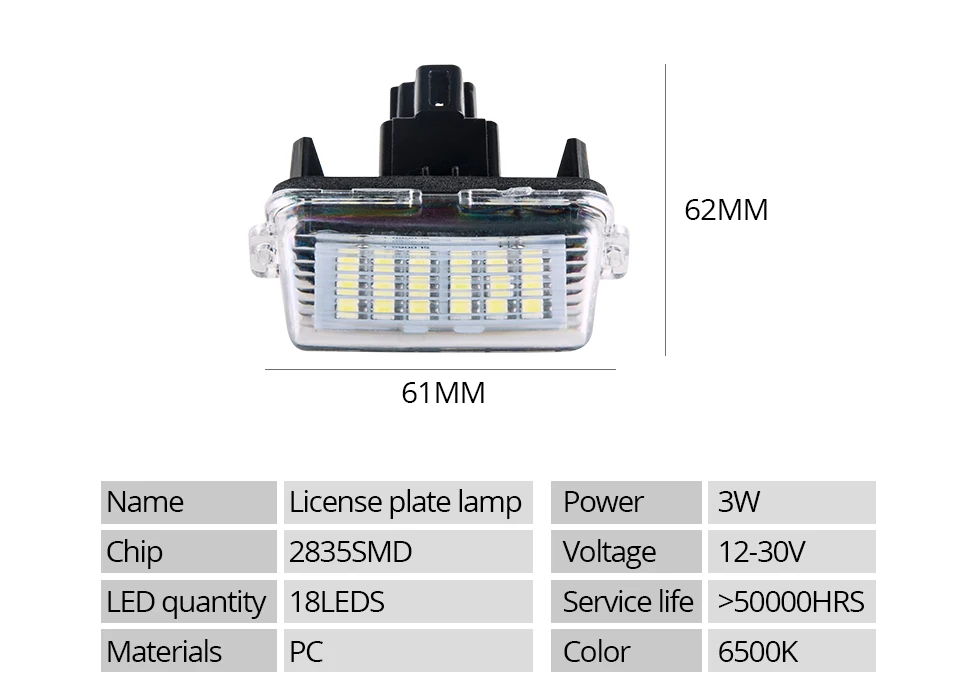 Car License Plate Lights LED Number Lamps for Toyota_04