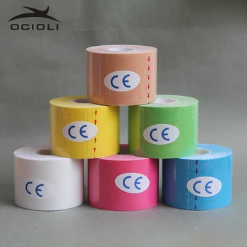 

6 Roll 5cm X 5m Sports Kinesiology Tape Kinesiologe Roll Cotton Elastic Adhesive Muscle Bandage Strain Injury Support Football