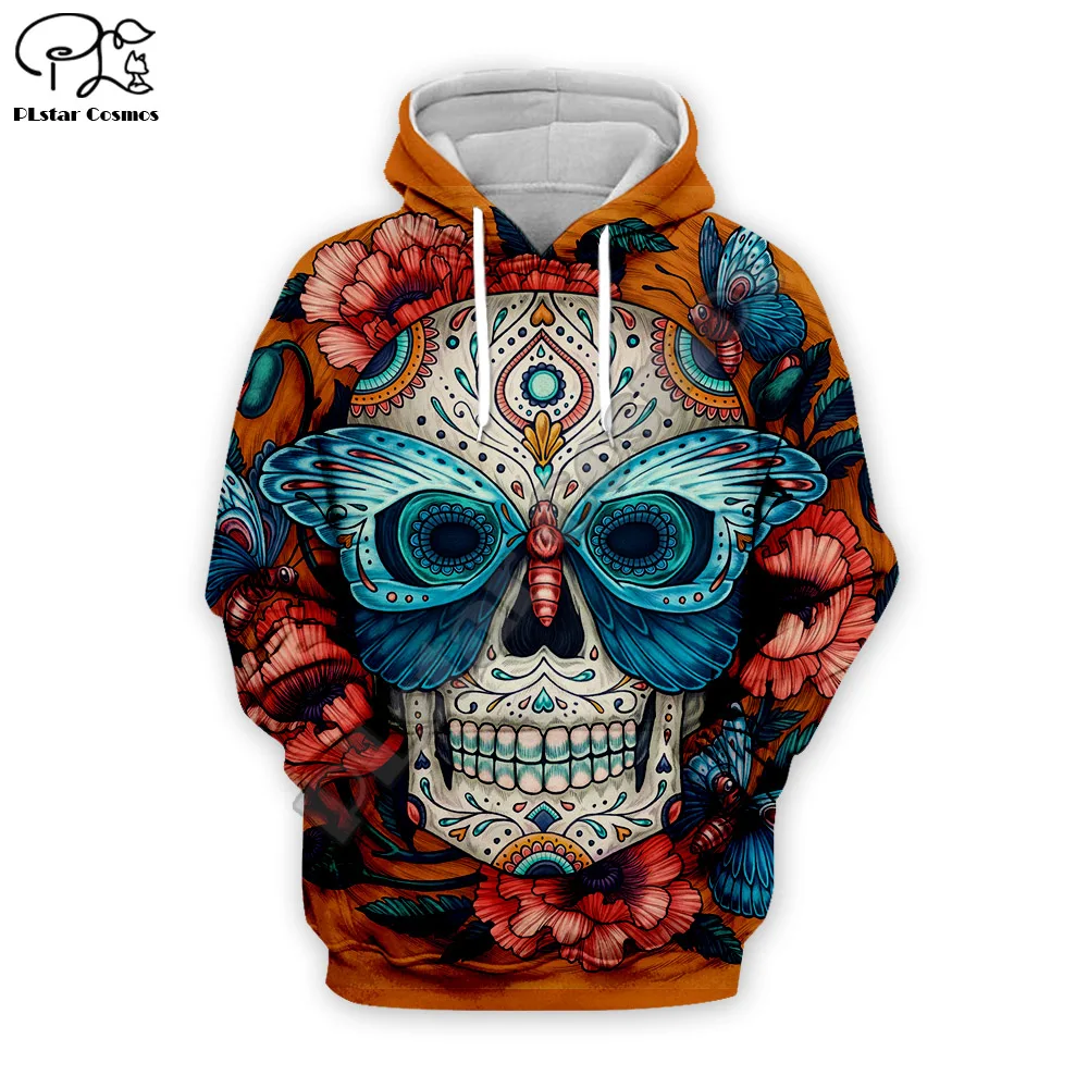 

Halloween Skull head butterfly print Men 3d Hoodies Sweatshirts Funny harajuku Hoodies Streetwear Autumn Jackets Tracksuits