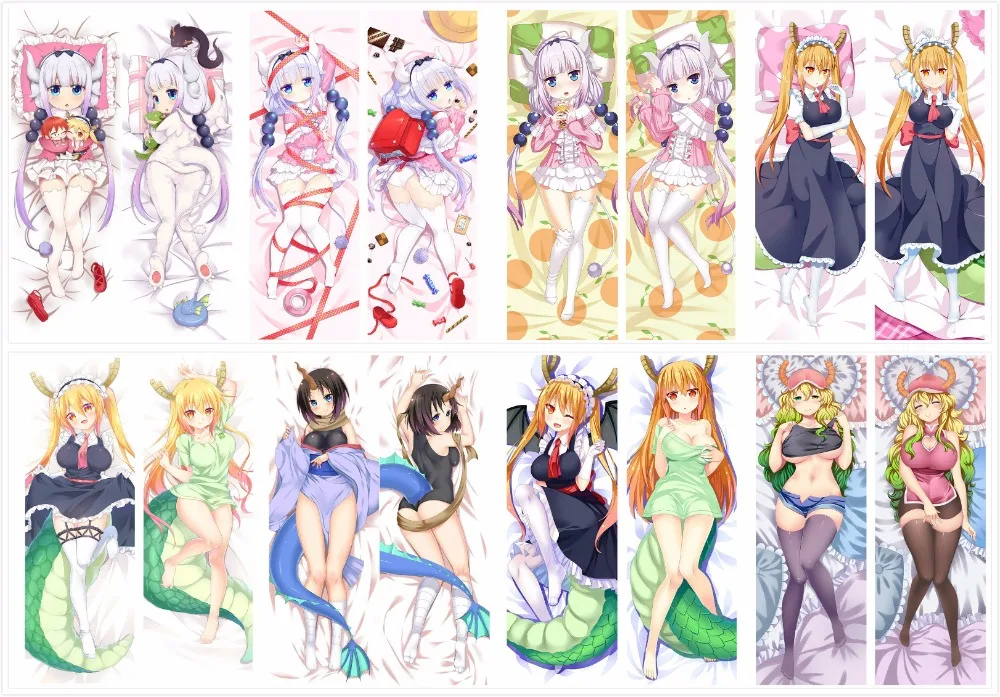 Горячая японская аниме Miss Kobayashi драконы горничной Канны Kamui Tohru обнимая тело