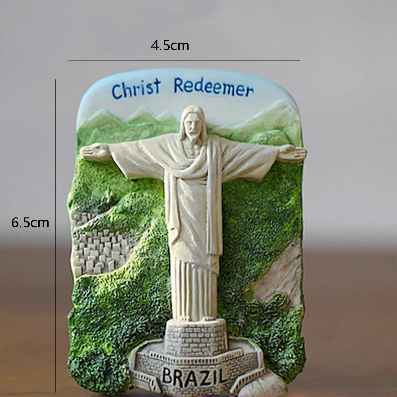 

1Pcs World Travel Tourism Souvenirs Brazil Fridge Magnets 3D Resin Handmade Magnetic Refrigerator Sticker Home Decoration