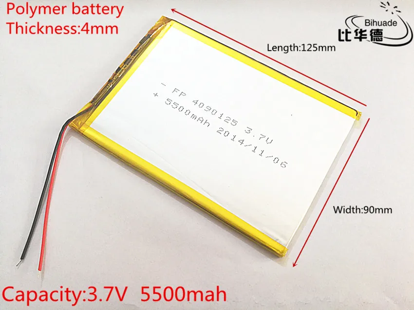 Литий-полимерная батарея 3,7 V 4090125 tablet battery 5500 mah каждый Универсальный Перезаряжаемый для планшетных ПК 8 дюймов 9 дюймов 10 дюймов