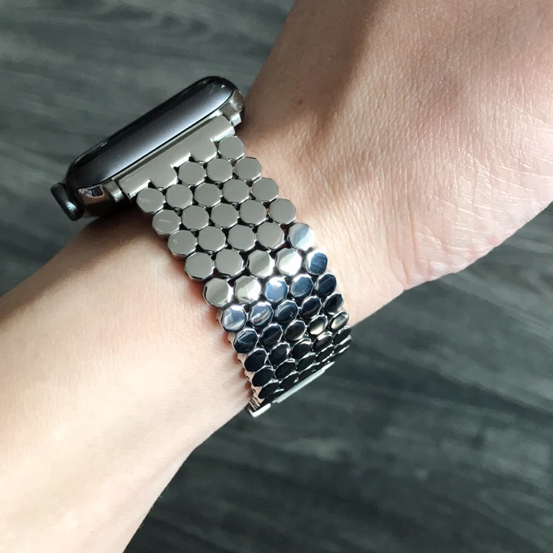 Ремешок из нержавеющей стали для Apple Watch Band 3 2 1 42 мм 38 Series SE 6 5 4 iWatch браслет женщин и