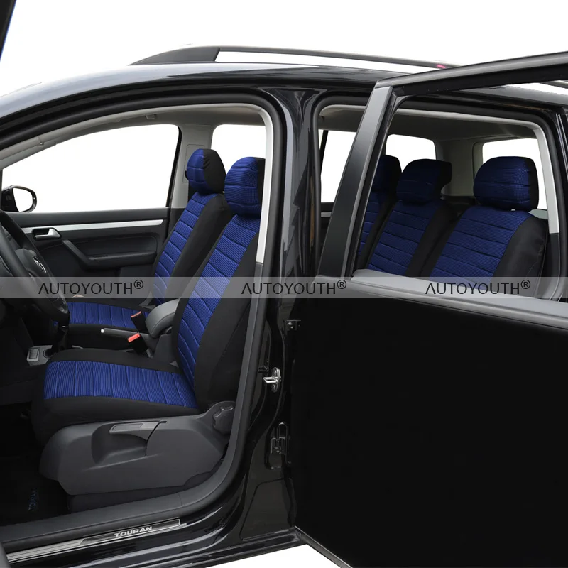 AUTOYOUTH-15PCS-Van-Seat-Covers-Airbag-Compatible-5MM-Foam-Universal-5x-Seater-Seats-Checkered-Blue-Interior (3)