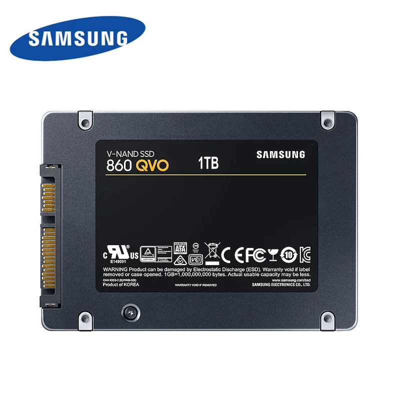 SAMSUNG SSD 860 QVO 1 ТБ Внутренний твердотельный жесткий диск HDD 2,5 дюйма SSD SATA3 V-NAND для ноутбука, настольного компьютера, ПК, MLC жесткий диск SATA 2 ТБ