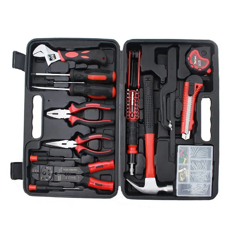 

12pcs Hardware Toolbox Tool Set Portable Home Combination Repair Toolbox With Plastic Box
