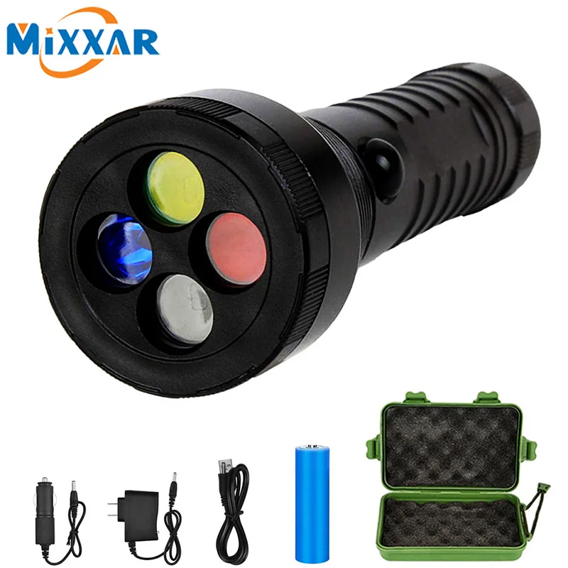 

ZK20 Dropshipping 5000LM LED Flashlight 4 Light Sources 3 Mode Torch Emergency Railway Signal Working Hunting Camping Lamp