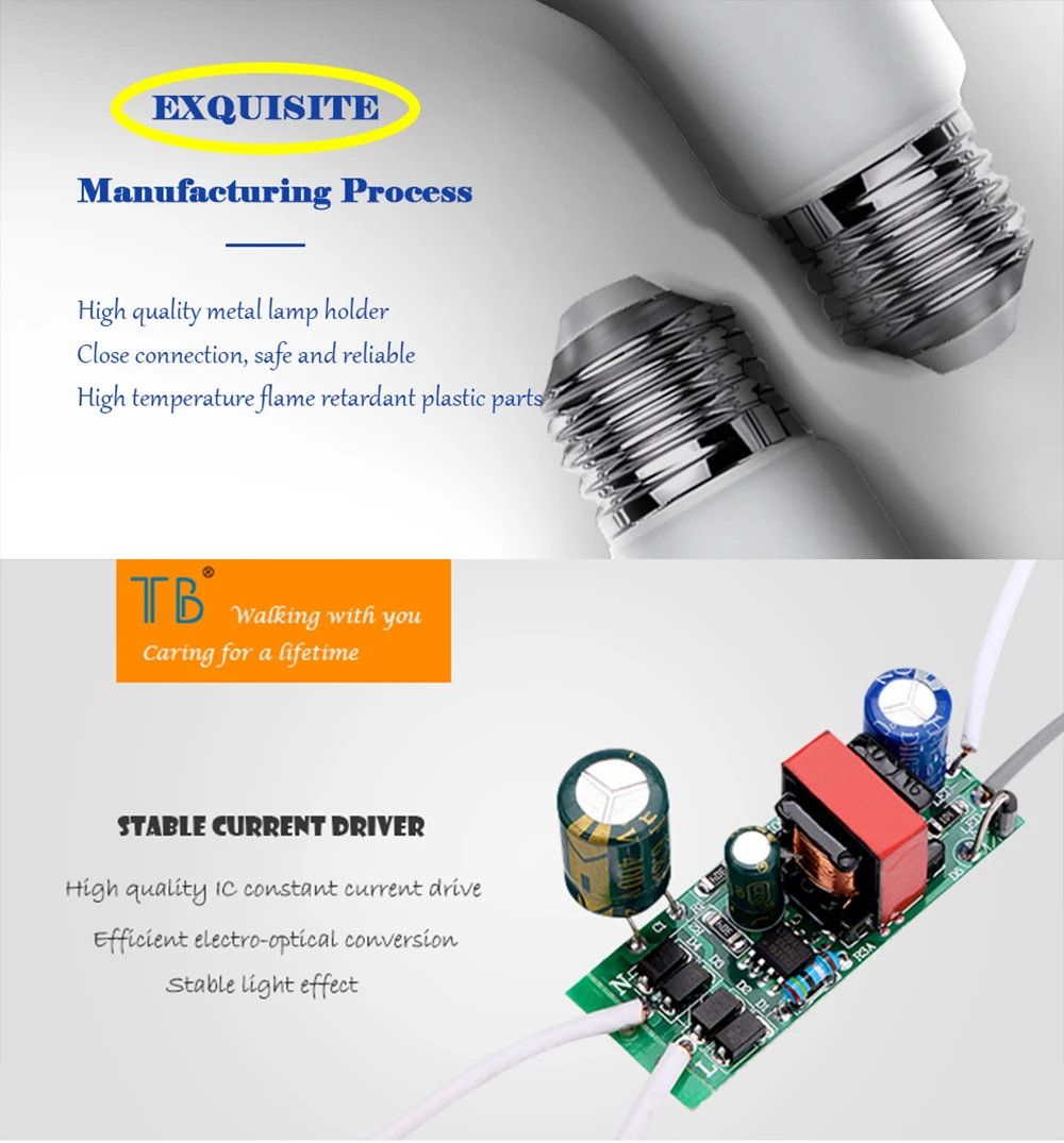 TB бренд E27 светодиодный лампочка, E27 держатель лампы светодиодный лампочка, AC85-265V 18 Вт светодиодный лампочка, t-образная лампочка освещения E27 домашняя энергосберегающая лампа