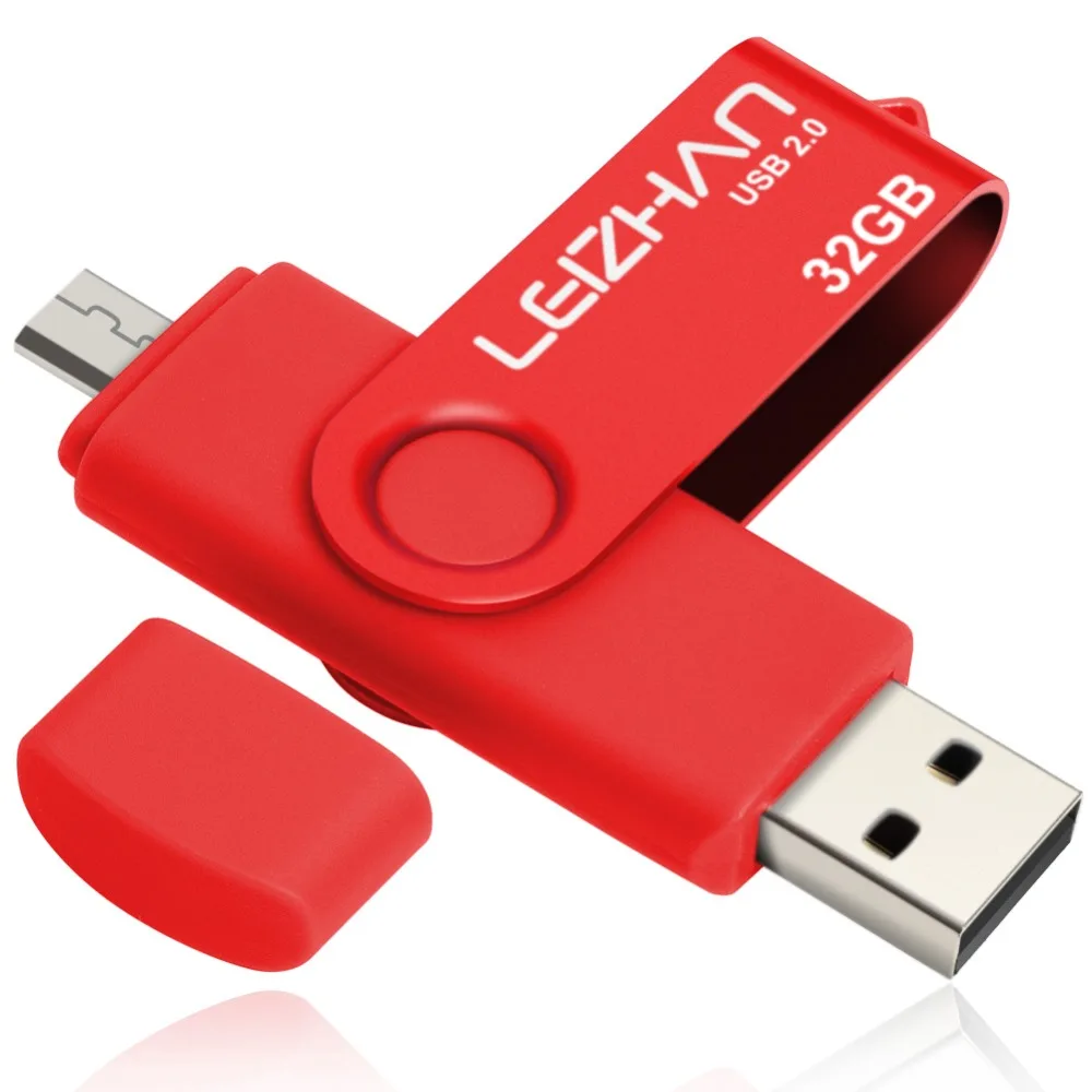 LEIZHAN OTG USB флеш накопитель мобильный телефон Memoria Micro Drive 128GBB 64 ГБ 32 16 8 4 Флешка 2 0
