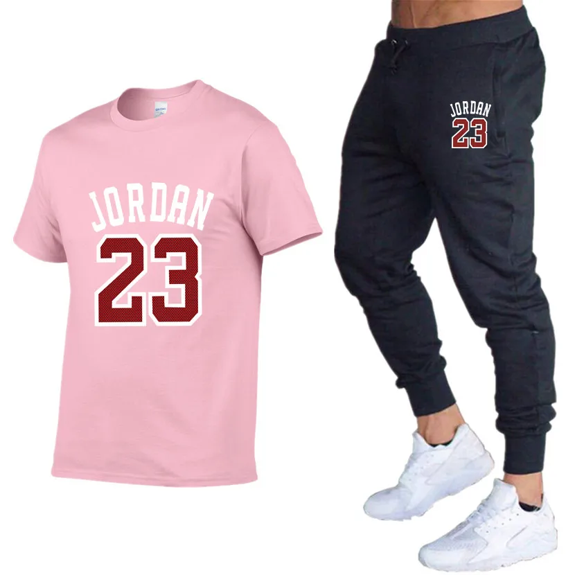 Мужская футболка с принтом Jordan 23 повседневный спортивный костюм из двух