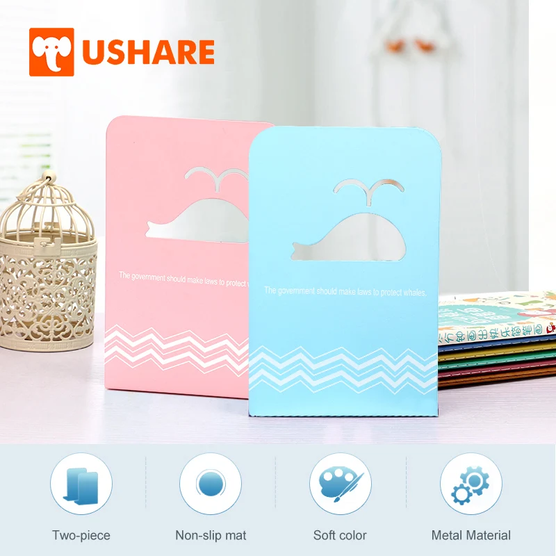USHARE 2 шт полый Дельфин книжный держатель милые декоративные концы для книг полки