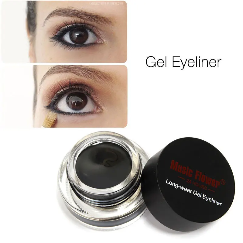 Gel Eyeliner by Music Flower Water proof And Smudge proof Cosmetics Set