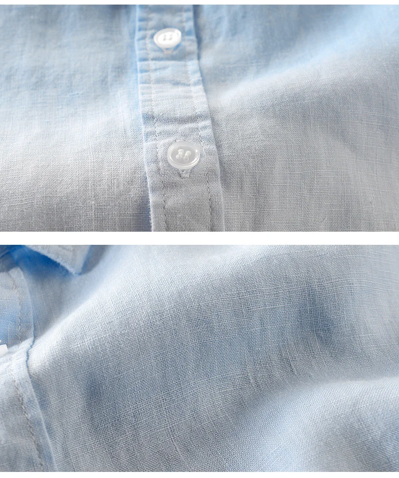 Дизайн льняная брендовая рубашка мужские летние синие градиентные рубашки с рукавом три четверти мужские топы дышащая рубашка мужские рубашки