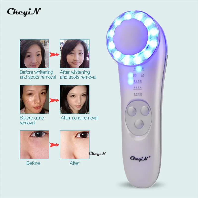 

3 in 1 LED Photon Ion Facial Massager Vibration Face Lifting Cleaning Skin Rejuvenation Acne Wrinkle Removal Beauty Machine 38