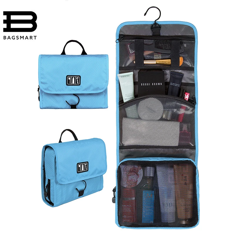 

BAGSMART Waterproof Cosmetic Bag Large Women Travel Toiletry Makeup Bag Storage Multifunctional Organizer