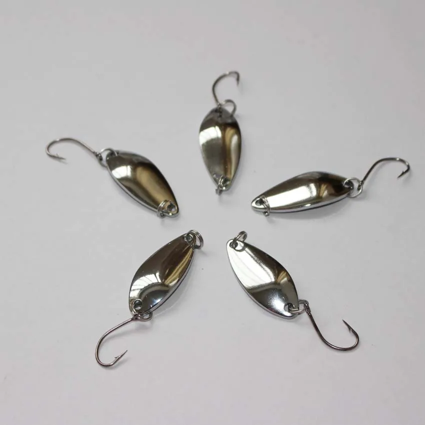 5pcs silver spoon lure high quality cheap fishing lure 3.5g metal bait