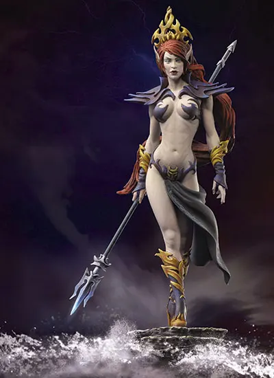 

Unassambled 1/32 54MM Queen of Darkness GIRL 54MM Historical Resin figure miniature model Unpainted