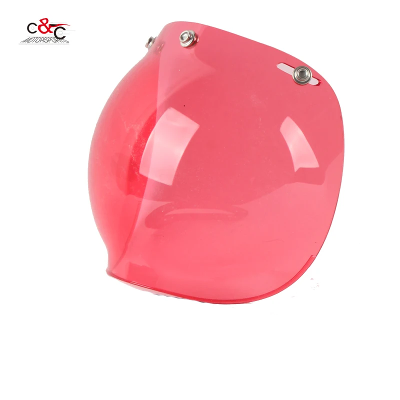 capacete каско винтажные мотоциклетный шлем в стиле ретро 3 кнопки защитный смотровой щиток щит стекло открытым лицом очки для шлема - Цвет: red