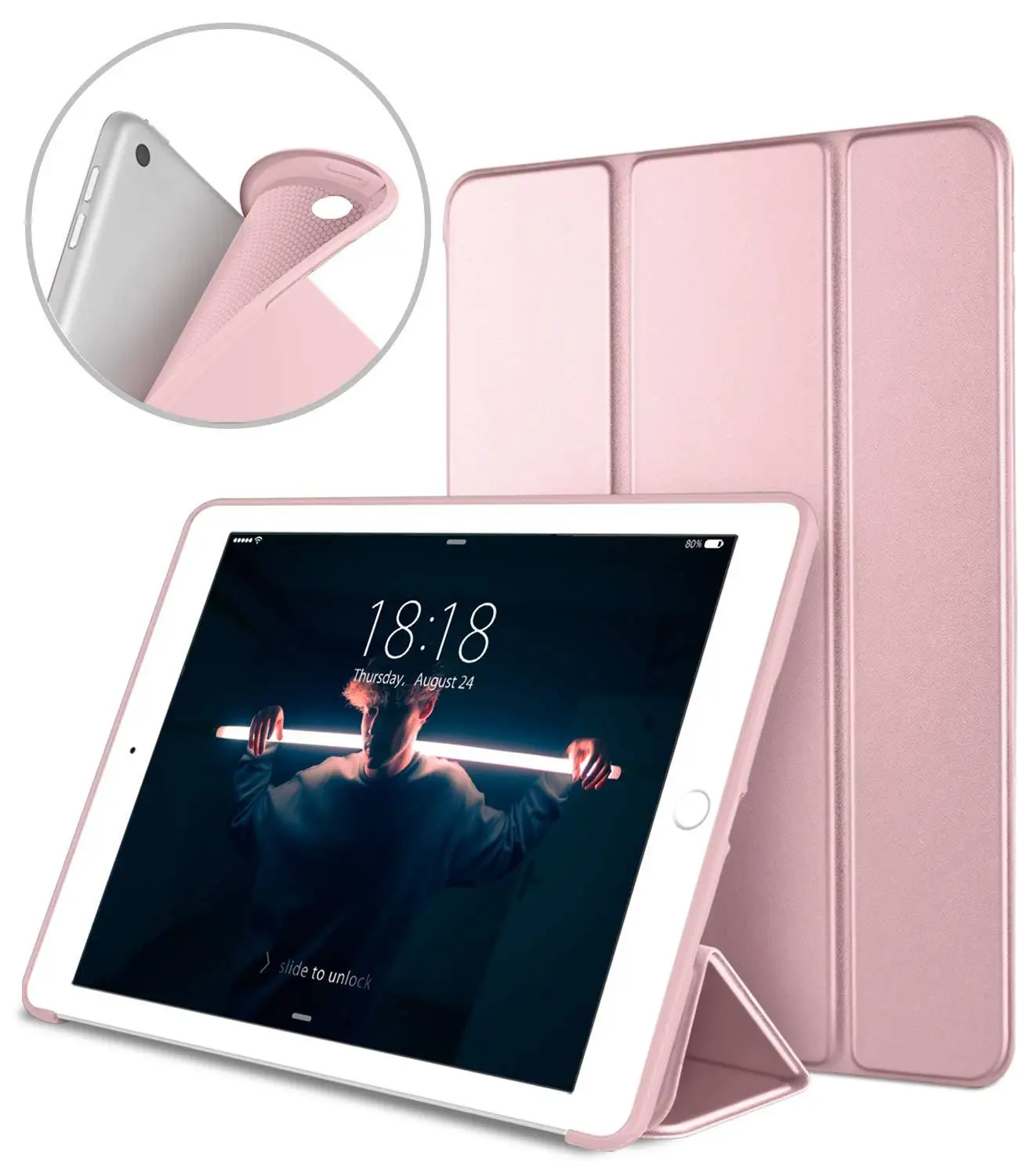 for iPad Air 1 2 rd GenerationCase Smart Cover Trifold Stand Soft Back Cover for iPad Air air2 5 6 Auto Sleep/Wake A1566 A1567