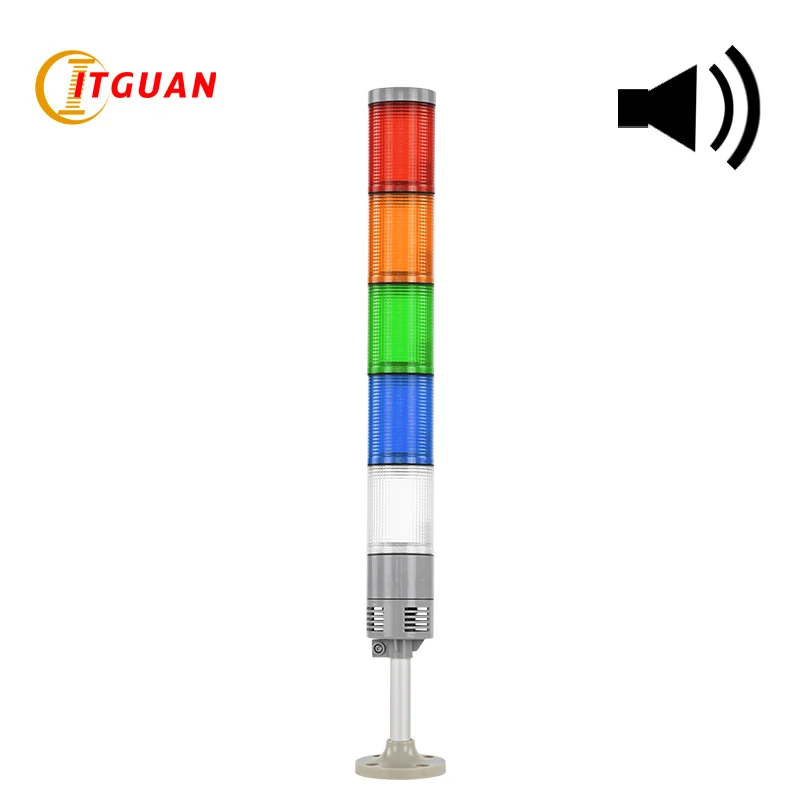 LTA-505AJ-5 Водонепроницаемый Multi-Слои башня света IP65 с зуммером 90dB круглым дном DC24V AC110V 5 Слои s световой сигнализации