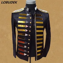 Зеркало пиджак куртка весна модный бренд Для мужчин Повседневное пальто Пром вечерние певица этап хозяин одежда ночной клуб бар костюм