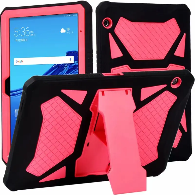 Чехол для huawei MediaPad T5 10 10," крышка ПК Heavy Duty Броня ударопрочный силикон для huawei T5 10 AGS2-W09/L09/L03/W19 чехол+ pen - Цвет: Черный