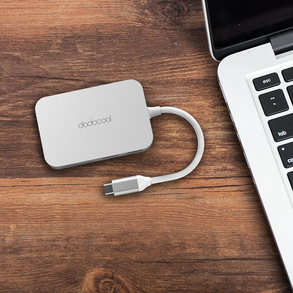 Dodocool USB-C концентратор из алюминиевого сплава с питанием типа C, 4K видео, HD выход, 3 сверхскоростных порта USB 3,0, концентратор для MacBook Pro