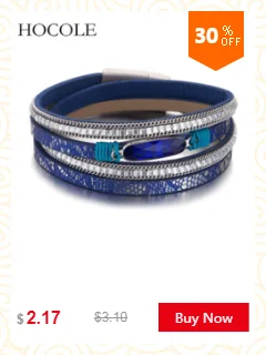 HOCOLE Boho винтажные браслеты с голубым камнем для женщин и мужчин, ювелирные изделия ручной работы, серебряный цвет, Браслет-талисман из бусинок, браслет, модные аксессуары