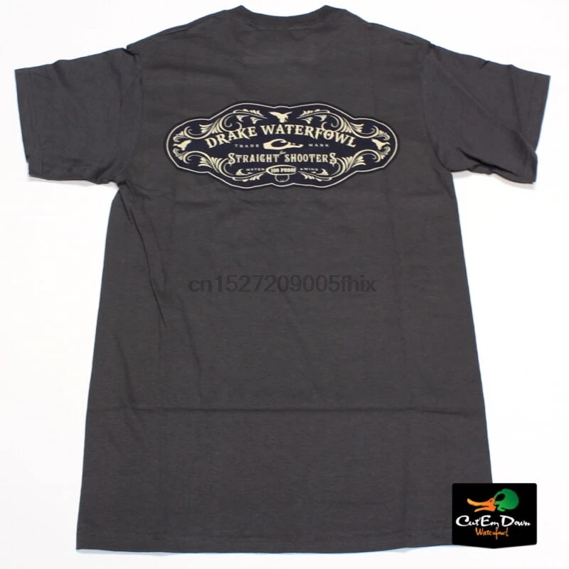 

DRAKE WATERFOWL STRAIGHT SHOOTERS LOGO TEE T-SHIRT SHORT SLEEVE CHARCOAL SMALL 684002081085
