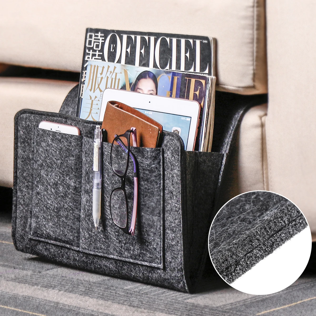 غرفة نوم السرير متعددة الوظائف حقيبة التخزين المنظم مربع الأنسجة مربع أريكة رف السرير ل جيب شنقا مكتب مجلة الحقيبة