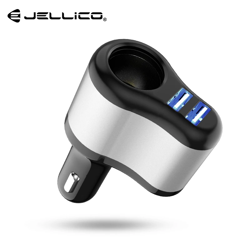 

Jellico 3.1A 2 USB Ports & Cigarette lighter Car Charger 3.1A Mobile Phone Universal Fast Charging For IPhone Samsung Charging