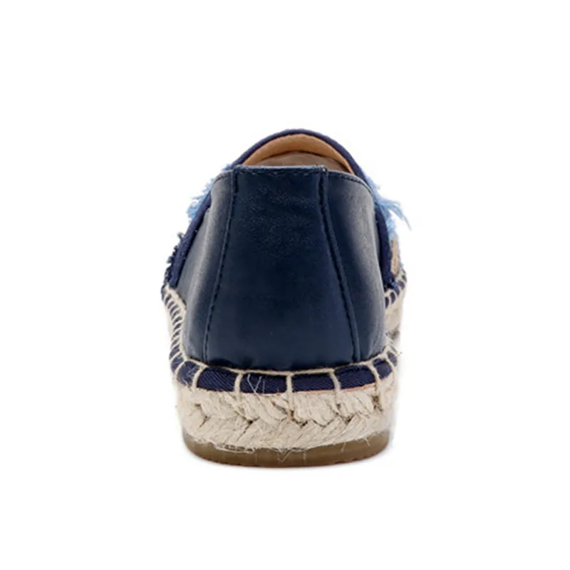 Brand Patchwork Espadrilles Shoes Woman New Comfortable Slip On Women Platform Creepers Flats Ladies Loafers Pink Navy Moccasins (9)