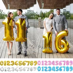 Горячие Свадебные украшения 40 дюймов номер 0-9 цифровой рисунок Количество шар Алюминий Фольга гелием воздушный шар День рождения
