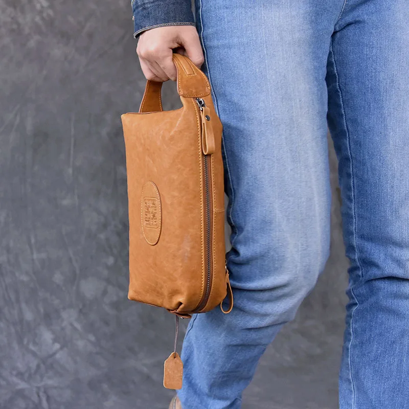 AETOO Retro trend models Chinese style men's leather handbag leather handbag large capacity hand bag