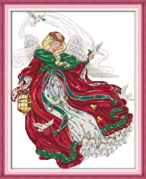 

The flying pigeon angel, counted printed on fabric DMC 14CT 11CT Cross Stitch kits,embroidery needlework Sets, Home Decor