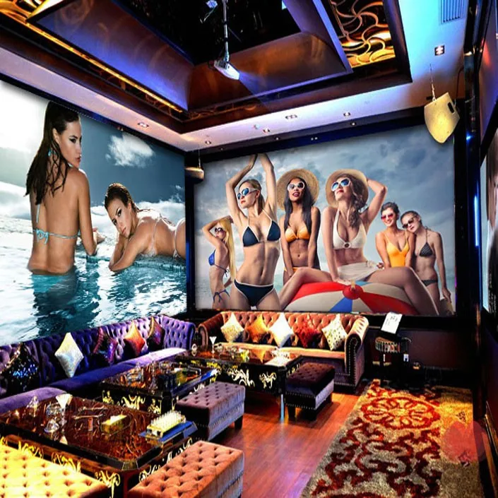 Free-Shipping-Themed-mural-wallpaper-sexy-beauty-hotel-nightclub-KTV-box-sofa-backdrop-wallpaper