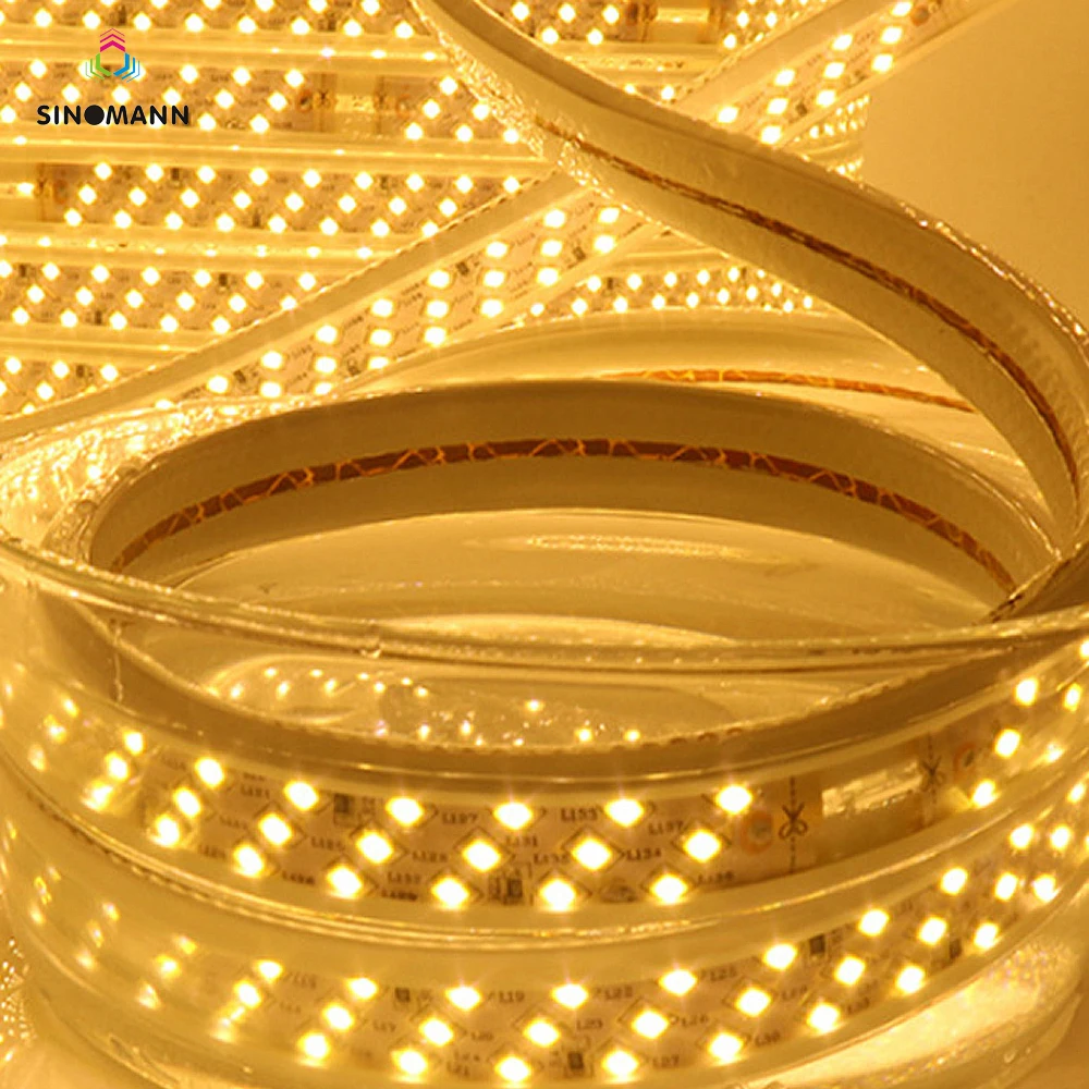 cheap 276Leds m Three Row LED Strip 2835 220V 240V Waterproof LED Tape Rope Light White Warm White Home Decoration Lighting New