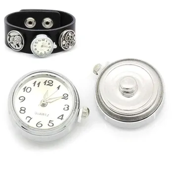 

Watch Face Snap Press Button Fit Snap Press Bracelet White Silver Tone Jewelry DIY Finding 24x21.5mm 1Pc