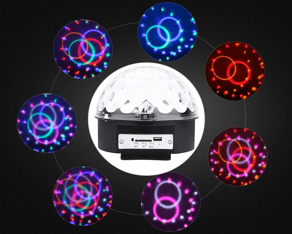 

10- 25W 6PCS Premium Sound Control RGB LED Magic Crystal Ball STAGE PARTY CLUB STUDIO BAR THEATRE CYCLORAMA PROJECTIONS LIGHTING