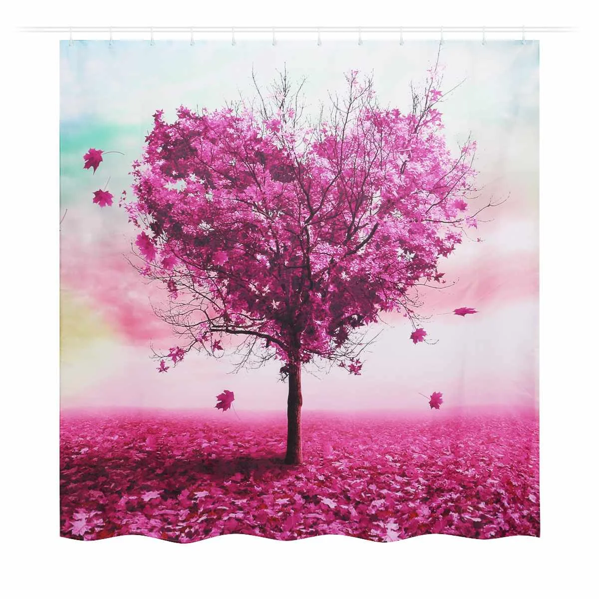 Shower Curtain 180x180 см водостойкая полиэфирная занавеска для душа с узором занавеска для ванной комнаты с 12 крючками+ 3x Противоскользящий коврик для ванной и туалета покрывало - Цвет: Shower Curtain