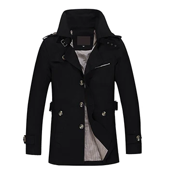 Бренд HCXY, мужское бархатное пальто, зимняя куртка, пальто для мужчин, хлопковая ткань, ветровка, теплое мужское пальто, Мужской плащ - Цвет: Black
