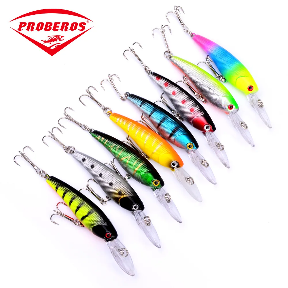 1 ШТ. Супер Качество 8 Цветов 9 см 8.3 г Жесткий Bait Minnow Рыболовные приманки Bass Свежий