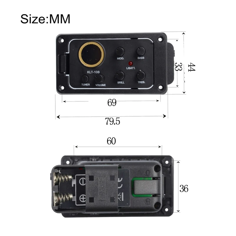 5 шт. Новый KLT-10B 4 группа пикап экв предусилителя с круглым экран тюнер для путешествий гитары 36 и 38 Blcak